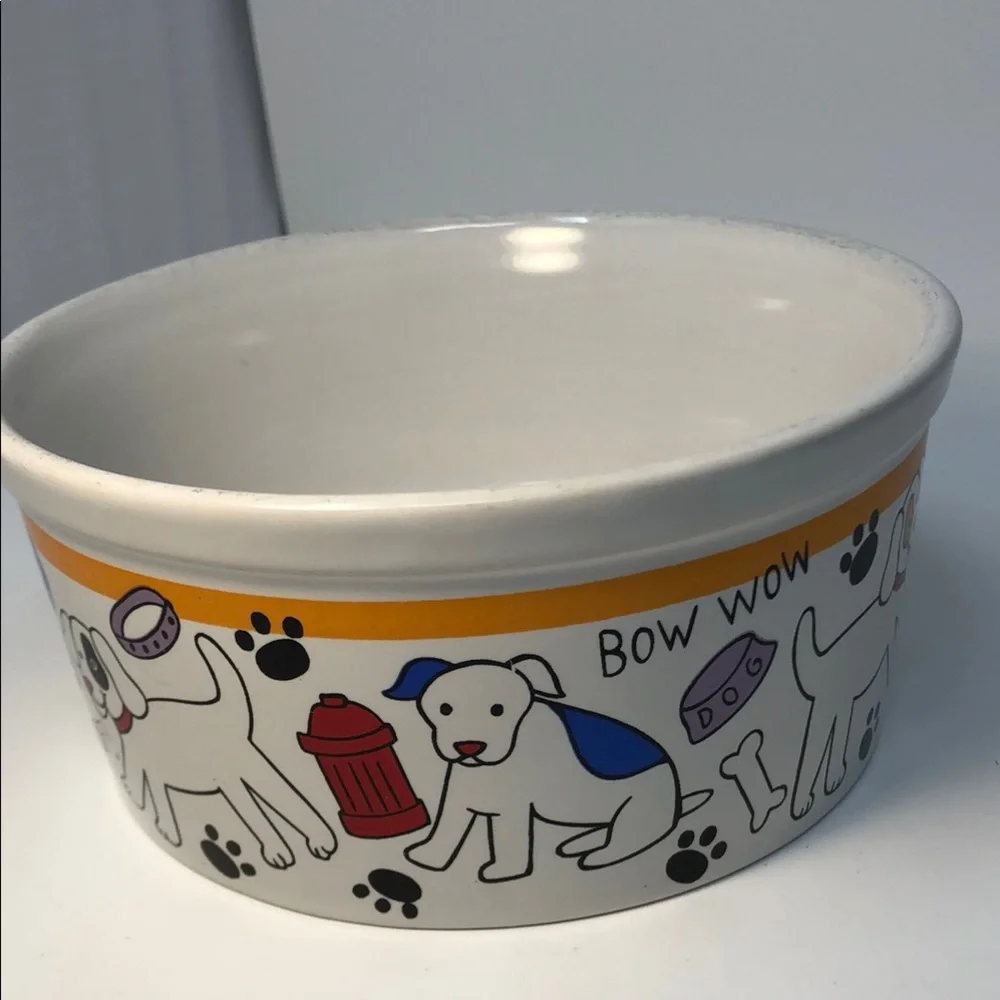 Dog Bowl with Colorful Dog Print